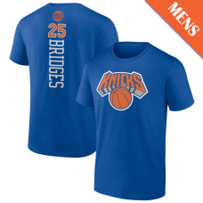 Men's Mikal Bridges # 25 New York Knicks Personalized Playmaker Team Blue T-Shirt