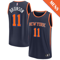 Men's Jalen Brunson # 11 New York Knicks Fast Break Statement Edition Navy Jersey