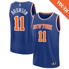 Youth Jalen Brunson # 11 New York Knicks Fast Break Replica Blue Icon Edition Jersey