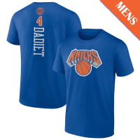 Men's Pacome Dadiet # 4 New York Knicks Personalized Playmaker Team Blue T-Shirt