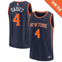 Youth Pacome Dadiet # 4 New York Knicks Fast Break Replica Navy Statement Edition Jersey Youth Pacome Dadiet # 4 New York Knicks Fast Break Replica Navy Statement Edition Jersey