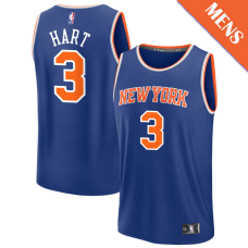 Men's Josh Hart # 3 New York Knicks Fast Break Icon Edition Blue Jersey