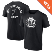 Men's Josh Hart # 3 New York Knicks Player Monochrome Black T-Shirt