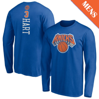 Men's Josh Hart # 3 New York Knicks Playmaker Player Long Sleeve Blue T-Shirt