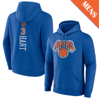Men's Josh Hart # 3 New York Knicks Playmaker Player Blue Pullover Hoodie