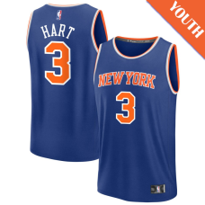 Youth Josh Hart # 3 New York Knicks Fast Break Replica Blue Icon Edition Jersey
