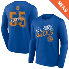 Men's Ariel Hukporti # 55 New York Knicks Hustle Long Sleeve Blue T-Shirt