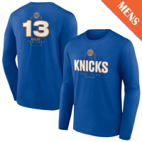 Men's Tyler Kolek # 13 New York Knicks Player Midfielder Long Sleeve Blue T-Shirt