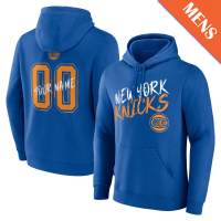 Men's Custom New York Knicks Hustle Blue Pullover Hoodie