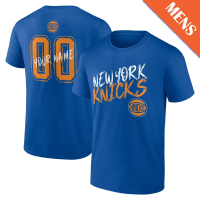 Men's Custom New York Knicks Hustle Blue T-Shirt