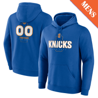 Men's Custom New York Knicks Personalized Name & Number Midfielder Blue Pullover Hoodie
