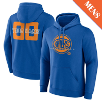 Men's Custom New York Knicks Stellar Personalized Name & Number Blue Pullover Hoodie
