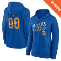 Women's Custom New York Knicks Hustle Blue Pullover Hoodie