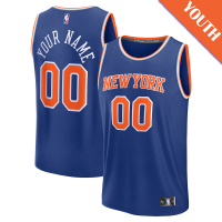Youth Custom New York Knicks Fast Break Replica Blue Icon Edition Jersey
