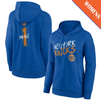 Women's Cameron Payne # 1 New York Knicks Hustle Blue Pullover Hoodie