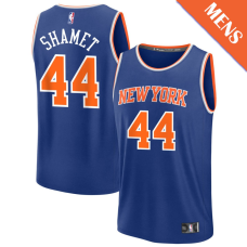 Men's Landry Shamet # 44 New York Knicks Fast Break Icon Edition Blue Jersey