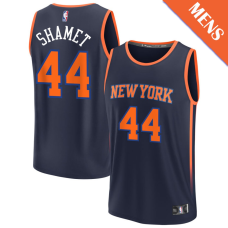 Men's Landry Shamet # 44 New York Knicks Fast Break Statement Edition Navy Jersey