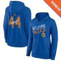 Women's Landry Shamet # 44 New York Knicks Hustle Blue Pullover Hoodie