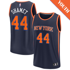 Youth Landry Shamet # 44 New York Knicks Fast Break Replica Navy Statement Edition Jersey