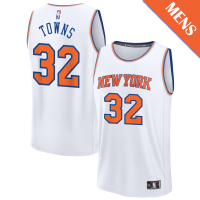 Men's Karl-Anthony Towns # 32 New York Knicks Fast Break Association Edition White Jersey