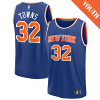 Youth Karl-Anthony Towns # 32 New York Knicks Fast Break Replica Blue Icon Edition Jersey