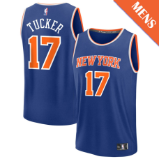 Men's P.J. Tucker # 17 New York Knicks Fast Break Icon Edition Blue Jersey