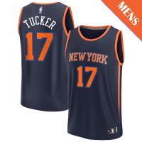 Men's P.J. Tucker # 17 New York Knicks Fast Break Statement Edition Navy Jersey