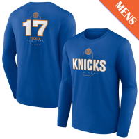 Men's P.J. Tucker # 17 New York Knicks Player Midfielder Long Sleeve Blue T-Shirt
