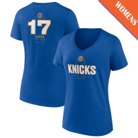 Women's P.J. Tucker # 17 New York Knicks Player Midfielder V-Neck Blue T-Shirt