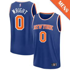 Men's Delon Wright # 0 New York Knicks Fast Break Icon Edition Blue Jersey