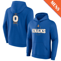 Men's Delon Wright # 0 New York Knicks Player Midfielder Blue Pullover Hoodie