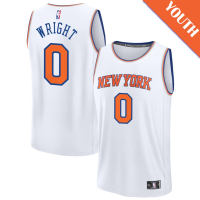 Youth Delon Wright # 0 New York Knicks Fast Break Association Edition White Jersey