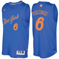 NBA New York Knicks #6 Kristaps Porzingis Royal 2016-17 Christmas Day Jersey