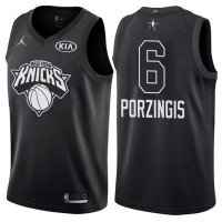 2018 All-Star Men Knicks Kristaps Porzingis #6 Black Jersey