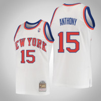 Knicks Carmelo Anthony Men Hardwood Classics Swingman Jersey White