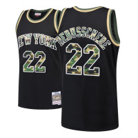 Men's Dave DeBusschere Knicks #22 Straight Fire Camo Black Swingman Jersey