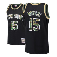 Men's Earl Monroe Knicks #15 Straight Fire Camo Black Swingman Jersey