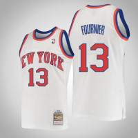 Knicks Evan Fournier Men Hardwood Classics Swingman Jersey White