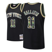 Men's Harry Gallatin Knicks #11 Straight Fire Camo Black Swingman Jersey