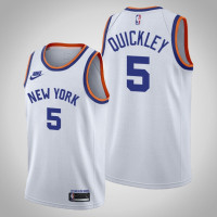 Knicks Immanuel Quickley Men Classic Edition 75th anniversary Jersey White