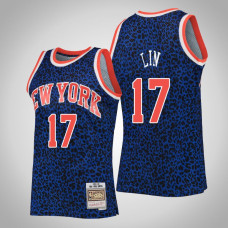Knicks Jeremy Shu-How Lin Men Wildlife Hardwood Classics Jersey Blue