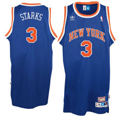 John Starks New York Knicks #3 Hardwood Classics Blue Soul Swingman Jersey