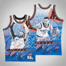 Men's Just Don John Starks Knicks #3 All-Star Fashion Blue Sublimated Jersey
