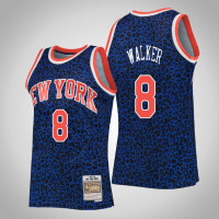 Knicks Kemba Walker Men Wildlife Hardwood Classics Jersey Blue