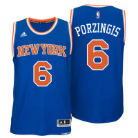 New York Knicks #6 Kristaps Porzingis 2014-15 New Swingman Road Blue Jersey