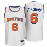 New York Knicks #6 Kristaps Porzingis 2014-15 New Swingman Home White Jersey