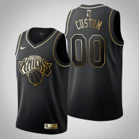 New York Knicks Custom #00 Black Golden Edition Jersey
