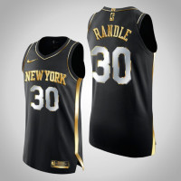 Men's New York Knicks Julius Randle #30 Authentic Golden Limited Edition Black Jersey