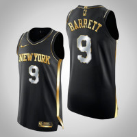 Men's New York Knicks R.J. Barrett #9 Authentic Golden Limited Edition Black Jersey