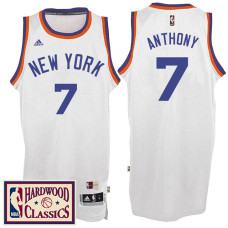 2016-17 Season New York Knicks #7 Hardwood Classics Throwback White Jersey Carmelo Anthony